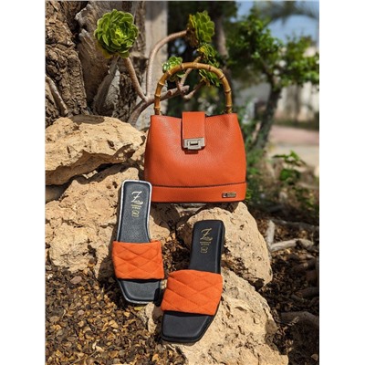 Ab.Zapatos 3420 MANDARINA+Ab.Zapatos PELLE Bambu (630) naranja АКЦИЯ