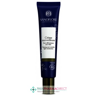Sanoflore Crème Merveilleuse Légère - Soin de Jour Lissant Anti Rides BIO 40 ml (péremption 01/2024)