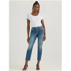 Women's Slim Straight Button-Fly Ankle Jean