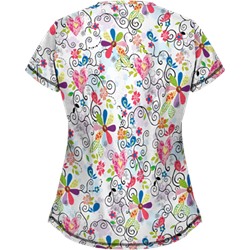 UA Song From the Heart Black Print Scrub Top