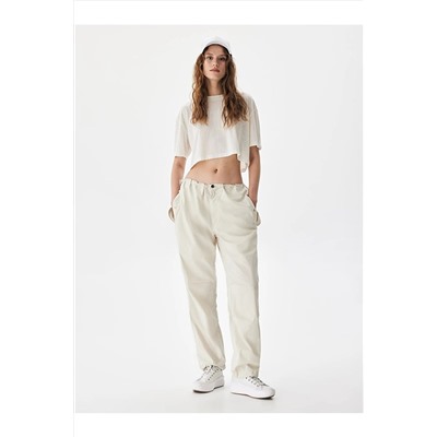 Ltb Kırcıllı Crop Beyaz T-shırt 012238001060884