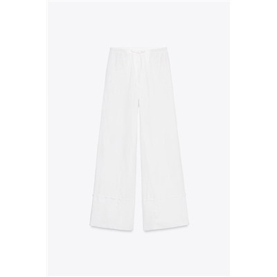 ZW COLLECTION 100% LINEN PALAZZO TROUSERS