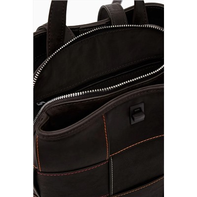 Mochila trenzada efecto piel mini