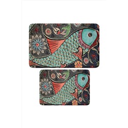 Monnhein Sevimli Baskılı 2'li Banyo Paspası Seti - Kaymaz Tabanlı, Makinada Yıkanabilir, 50x80cm Ve 40x60cm 8F-TKMBP-J0YG
