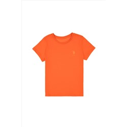 Erkek Çocuk Nar Çiçeği Basic Bisiklet Yaka Tişört