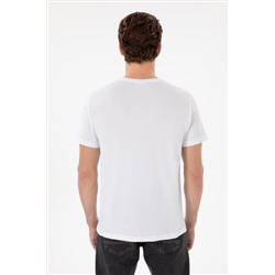 Erkek Regular Fit Bisiklet Yaka Beyaz Basic Tişört