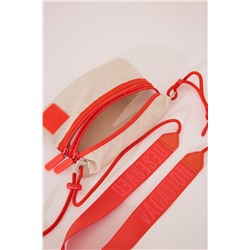 Bolso cartera nylon beige