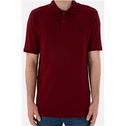 Erkek Regular Fit Polo Yaka Bordo Basic Tişört