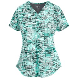 Barco NrG Scrubs Sun Dial Print Top