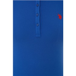 Kadın Saks Basic Polo Yaka Tişört