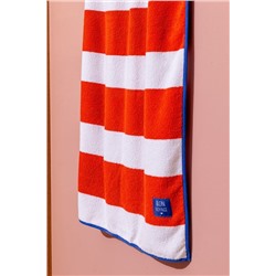 Biasse %100 Pamuk Plaj Havlusu - Beyaz/Turuncu - 70x150 cm