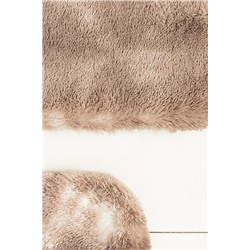 Damien 2'li Banyo Paspası - Beyaz/Kahve - 50x80 cm