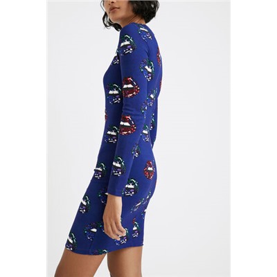 Vestido corto slim labios
