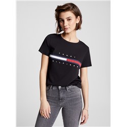 TOMMY HILFIGER FLAG STRIPE LOGO T-SHIRT