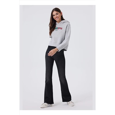 Lee Cooper Normal Bel Geniş Paça Flare Koyu Mavi Kadın Denim Pantolon 241 LCF 121006 LUNA RANGEL VBL 5003069029