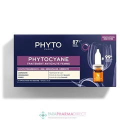 Phyto Phytocyane Traitement Antichute Femme - Chute Progressive - 12 fioles de 5 ml