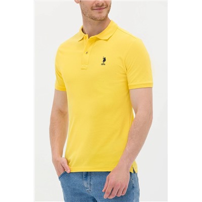 Erkek Koyu Sarı Basic Polo Yaka Tişört