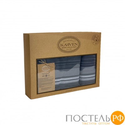 Набор полотенец Карвен " LIDYA" махра 50*90/70*140 HS 1722 antrasit/антрацит