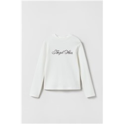 PLACEMENT RHINESTONE RIBBED T-SHIRT