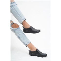 Deripabuc Hakiki Deri Siyah Kadın Deri Casual Ayakkabı Trc-0502 TRC-0502
