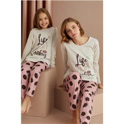 Siyah İnci Pamuklu Likralı Pijama Takım 22263301