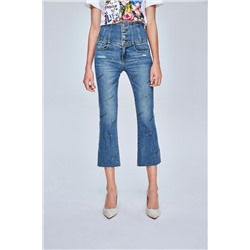 Vaquero bootcut 7/8 de tiro alto Azul claro