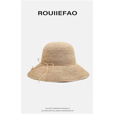 Соломенная круглая шляпа ROUIIEFA*O
