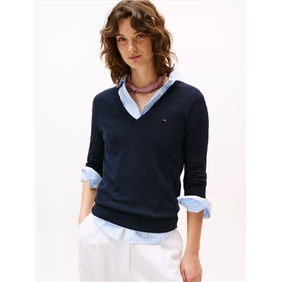 Viscose-Blend V-Neck Sweater