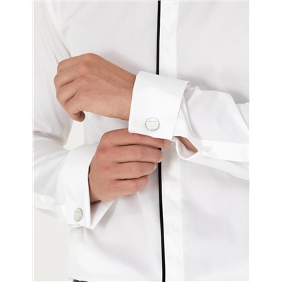 Beyaz Slim Fit Smokin Gömlek