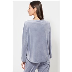 Camiseta de pijama de terciopelo - Azul claro