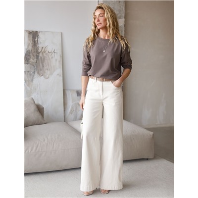 Базовый лонгслив из премиального хлопка с эластаном