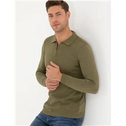 Haki Slim Fit Kazak