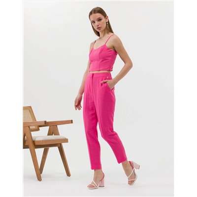 Pembe Crop Askılı Bluz