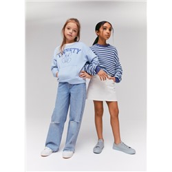 Jeans wideleg rotos decorativos
