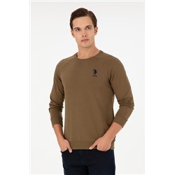 Erkek Haki Basic Sweatshirt