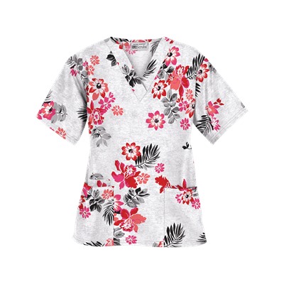 UA Floral Terrace Black Scrub Top