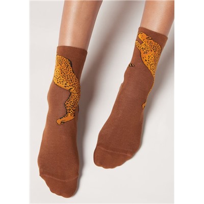 Kurze Socken mit Animal-Muster