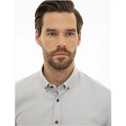 Gri Slim Fit Uzun Kollu Gömlek