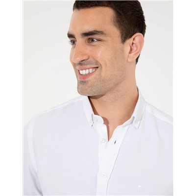 Beyaz Slim Fit Oxford Gömlek