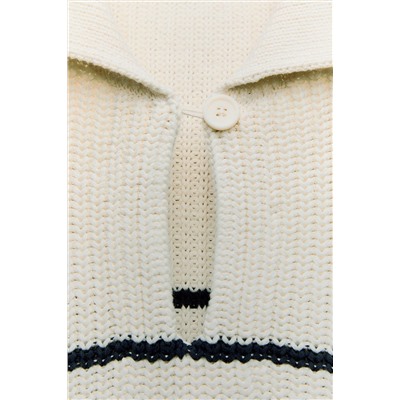 OVERSIZE KNIT POLO SWEATER