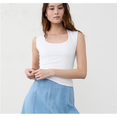 Scoop-Neck Soft Stretch Top