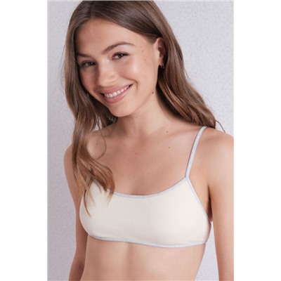 Sujetador top algodón copas extraíbles amarillo