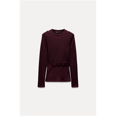 RIBBED BELTED T-SHIRT