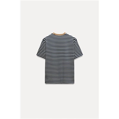 CAMISETA RAYAS TEXTO BORDADO