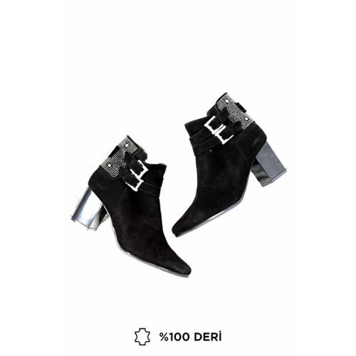 Hakiki Deri Siyah Kadın Bot E0206173502
