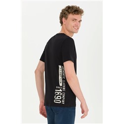Erkek Siyah Bisiklet Yaka Tişört