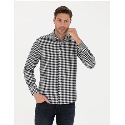 Siyah Regular Fit Uzun Kollu Gömlek