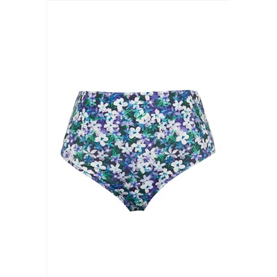 Çok Renkli Çiçek Desenli Pareolu 2'li Set Büyük Beden Bikini Altı TBBSS25CR00003