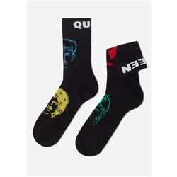 Kurze Herren-Baumwollsocken mit Rock-Band-Print
