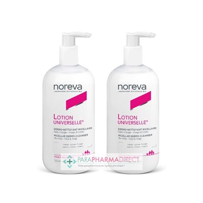 Noreva Lotion Universelle Dermo-Nettoyant Micellaire Tous Types de Peaux 2x500mlLot  × 2